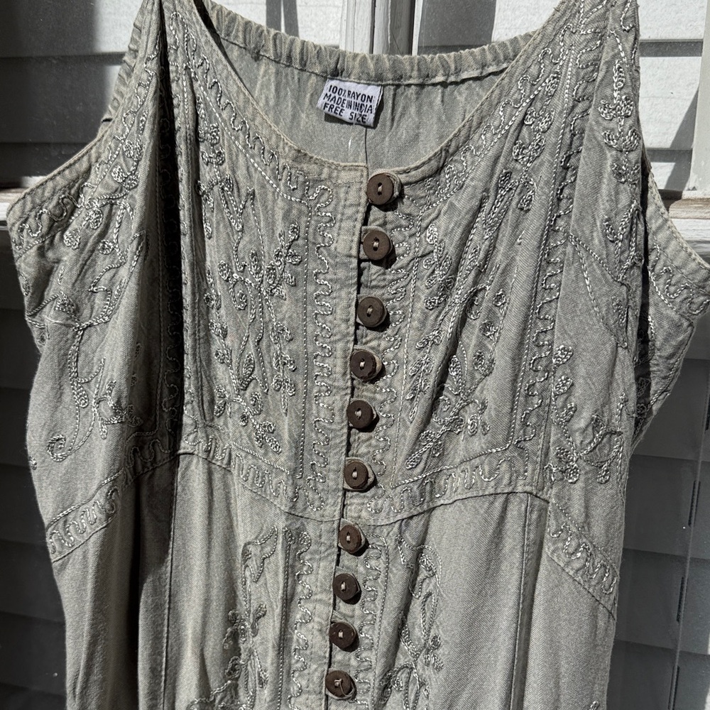 Boho Gray Maxi Dress - Picture 2 of 4